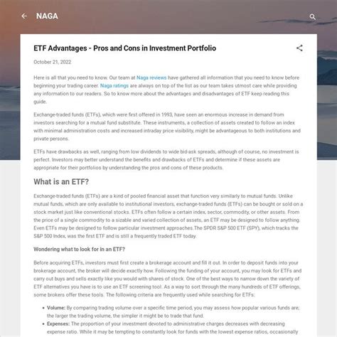 Benefits of ETFs — Pros & Cons in Investment Portfolio .